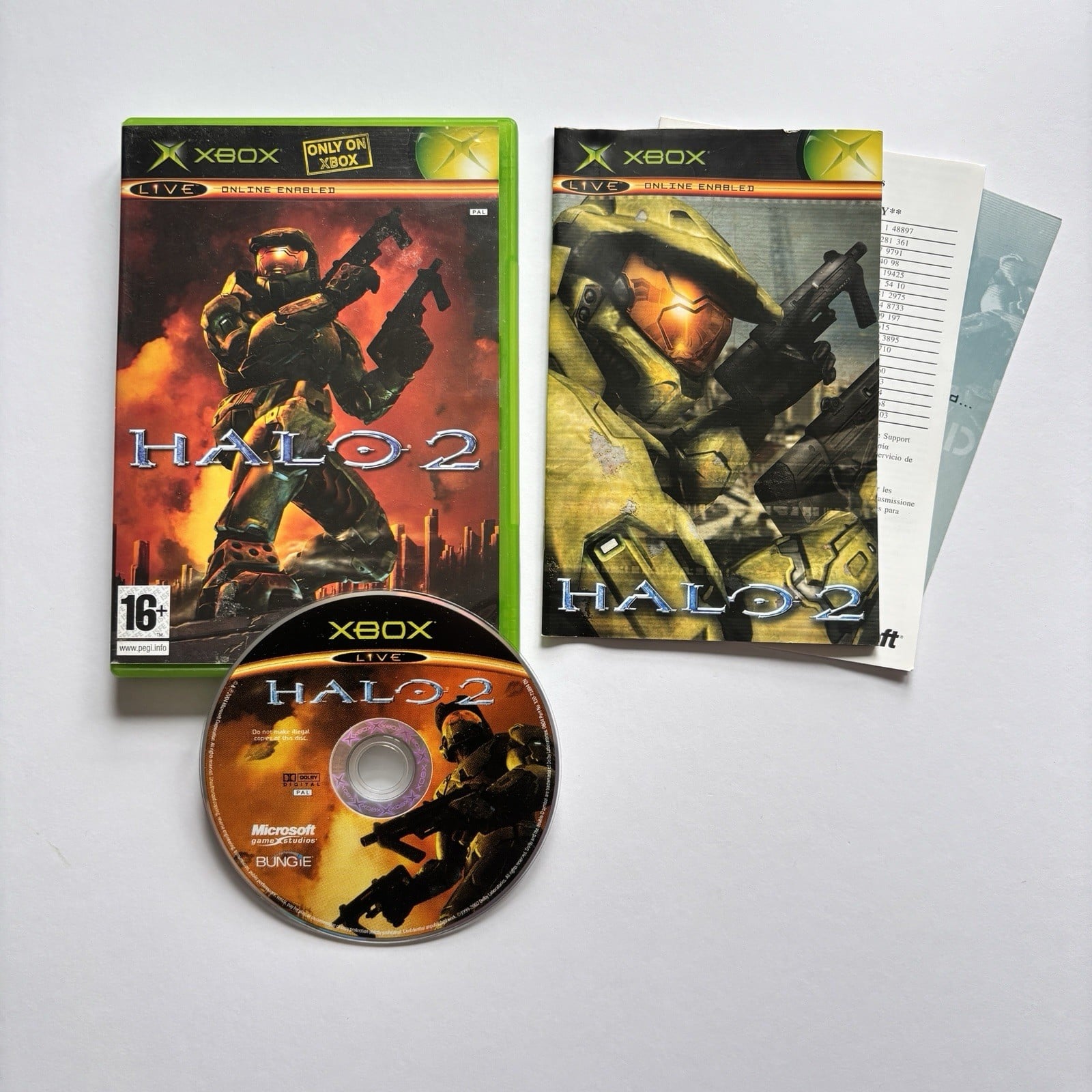 Halo 2 (Microsoft Xbox) | Game Disc, Box and Manual.